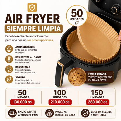 Papel Desechable para Air Fryer