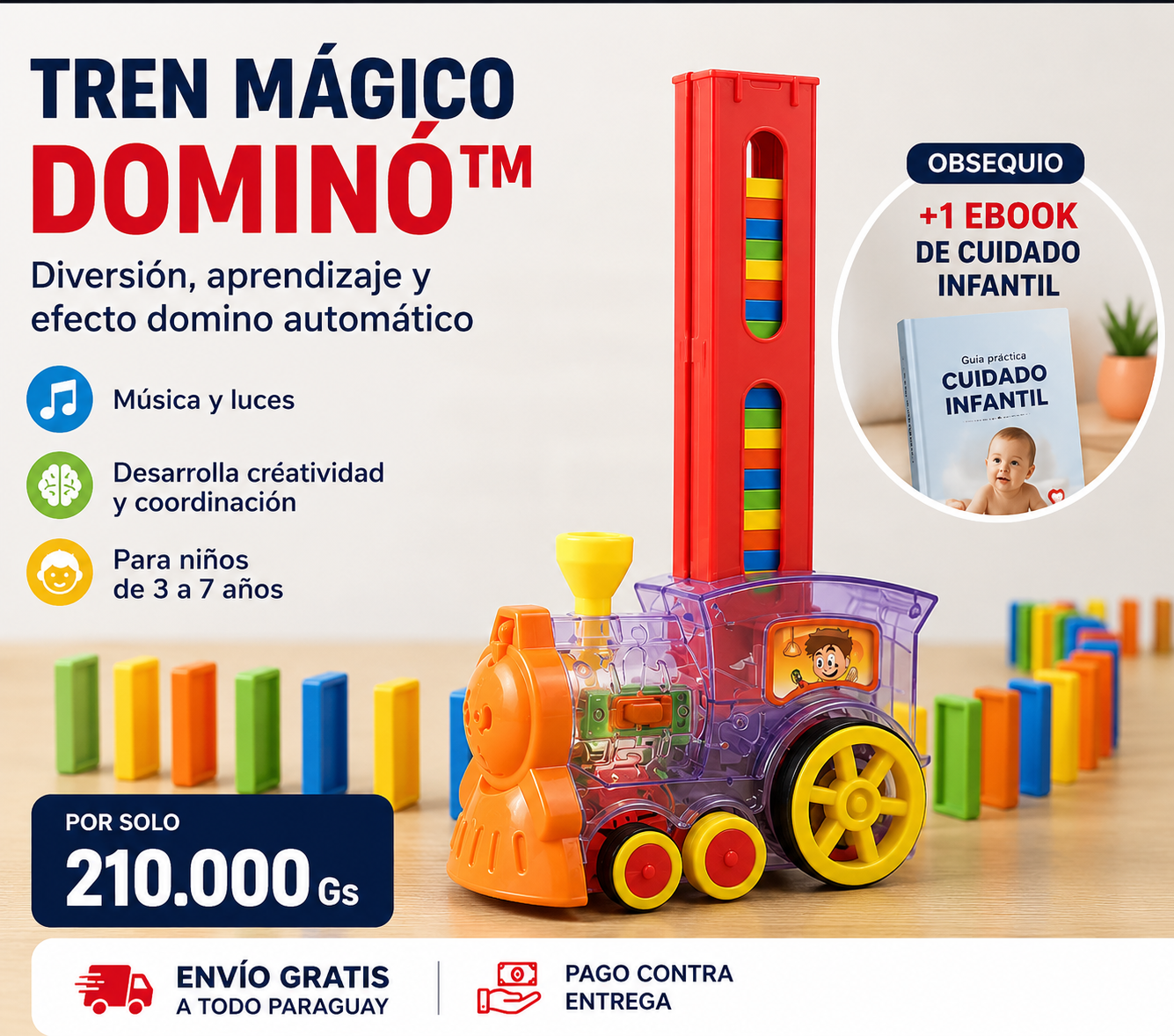 Tren Mágico Dominó™  + 1 Pack Ebook Cuidado Infantil