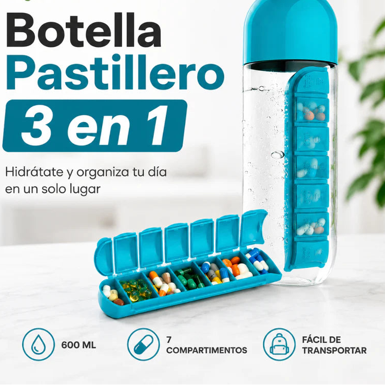 Organizador Semanal Past.+ Botella con Vaso