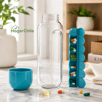 Organizador Semanal Past.+ Botella con Vaso